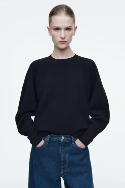 Damen COS Strickmode*ABGERUNDETER PULLOVER AUS DOUBLEFACE-WOLLE