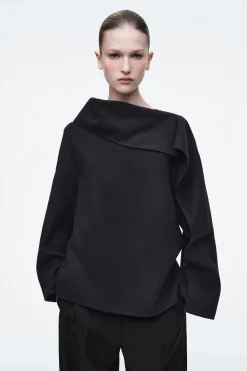 Damen COS Oberteile*ASYMMETRISCHES OBERTEIL AUS DOUBLEFACE-WOLLE
