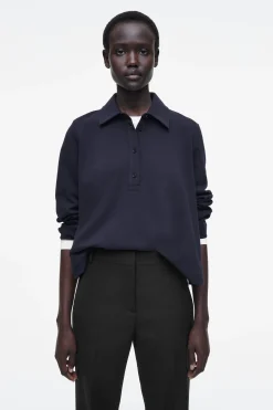 Damen COS Oberteile*AUSGESTELLTES POLOSHIRT AUS BAUMWOLLJERSEY