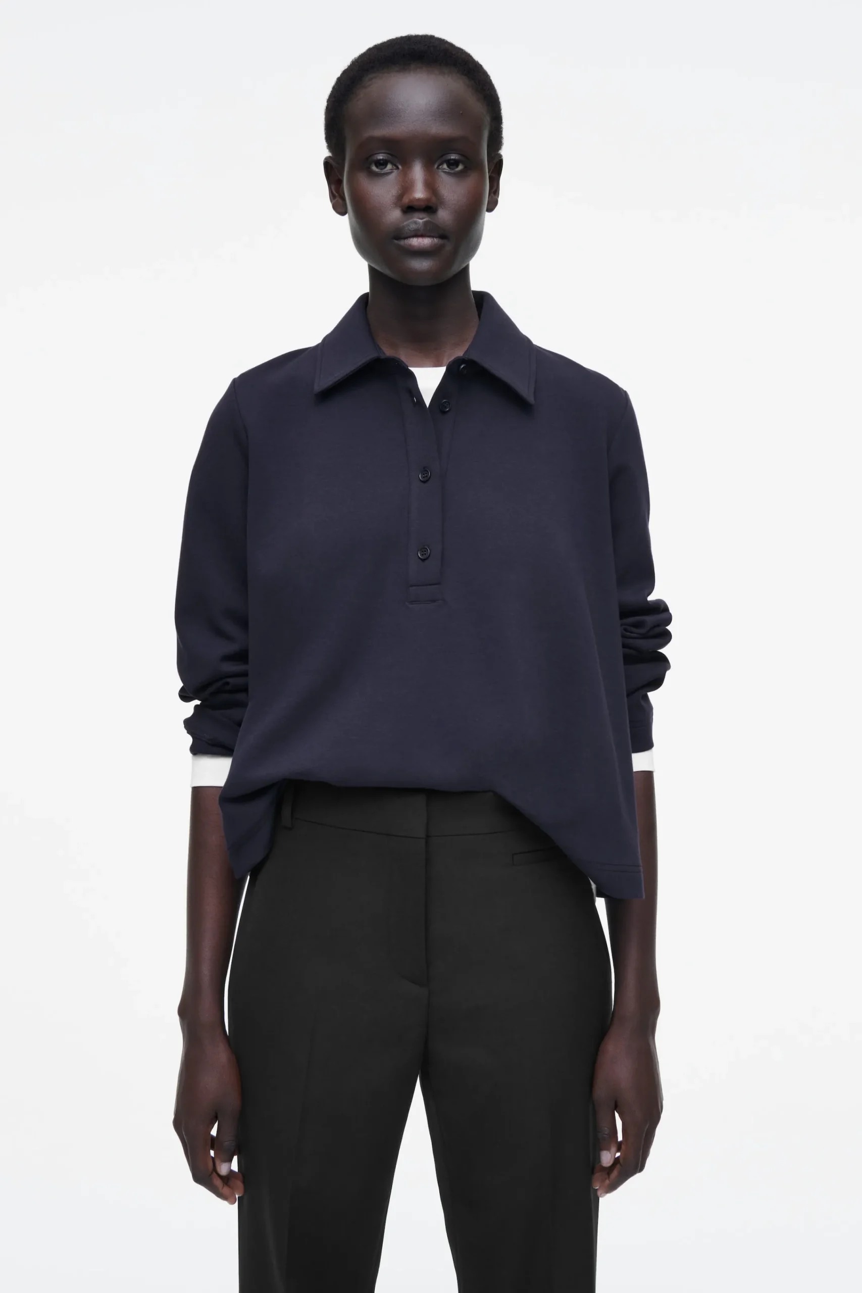 Damen COS Oberteile*AUSGESTELLTES POLOSHIRT AUS BAUMWOLLJERSEY
