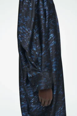 Damen COS Kleider*BEDRUCKTES MIDIKLEID MIT SCHALDETAIL