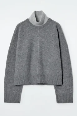 Damen COS Strickmode*COLOUR-BLOCK-WOLLPULLOVER IN LAGEN-OPTIK