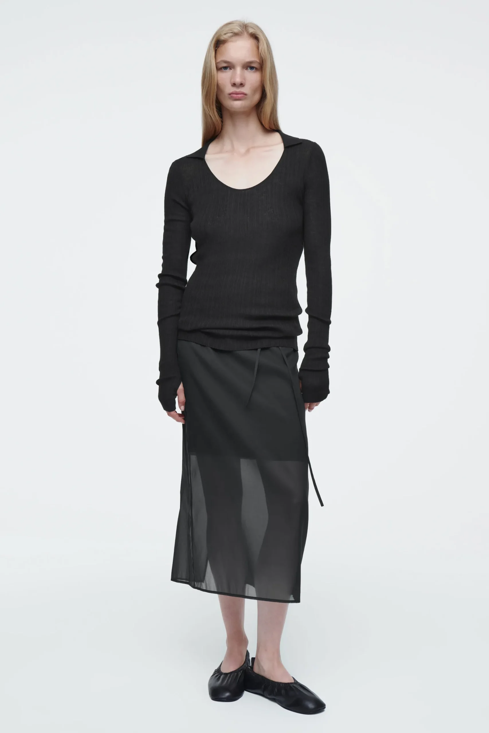 Damen COS Oberteile | Strickmode*DAS MERINOWOLLOBERTEIL MIT OFFENEM KRAGEN