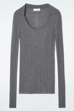 Damen COS Oberteile | Strickmode*DAS MERINOWOLLOBERTEIL MIT OFFENEM KRAGEN