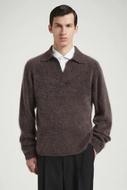 Herren COS Poloshirts | Pullover*DAS POLOSHIRT AUS GEBÜRSTETEM KASCHMIR