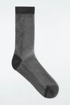 Damen COS Socken*DÜNNE GERIPPTE SOCKEN