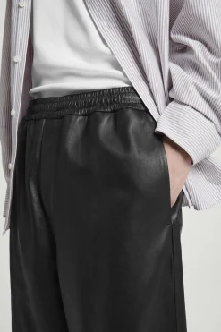 Herren COS Hosen*ELASTISCHE SCHMAL ZULAUFENDE JOGGINGHOSE AUS LEDER