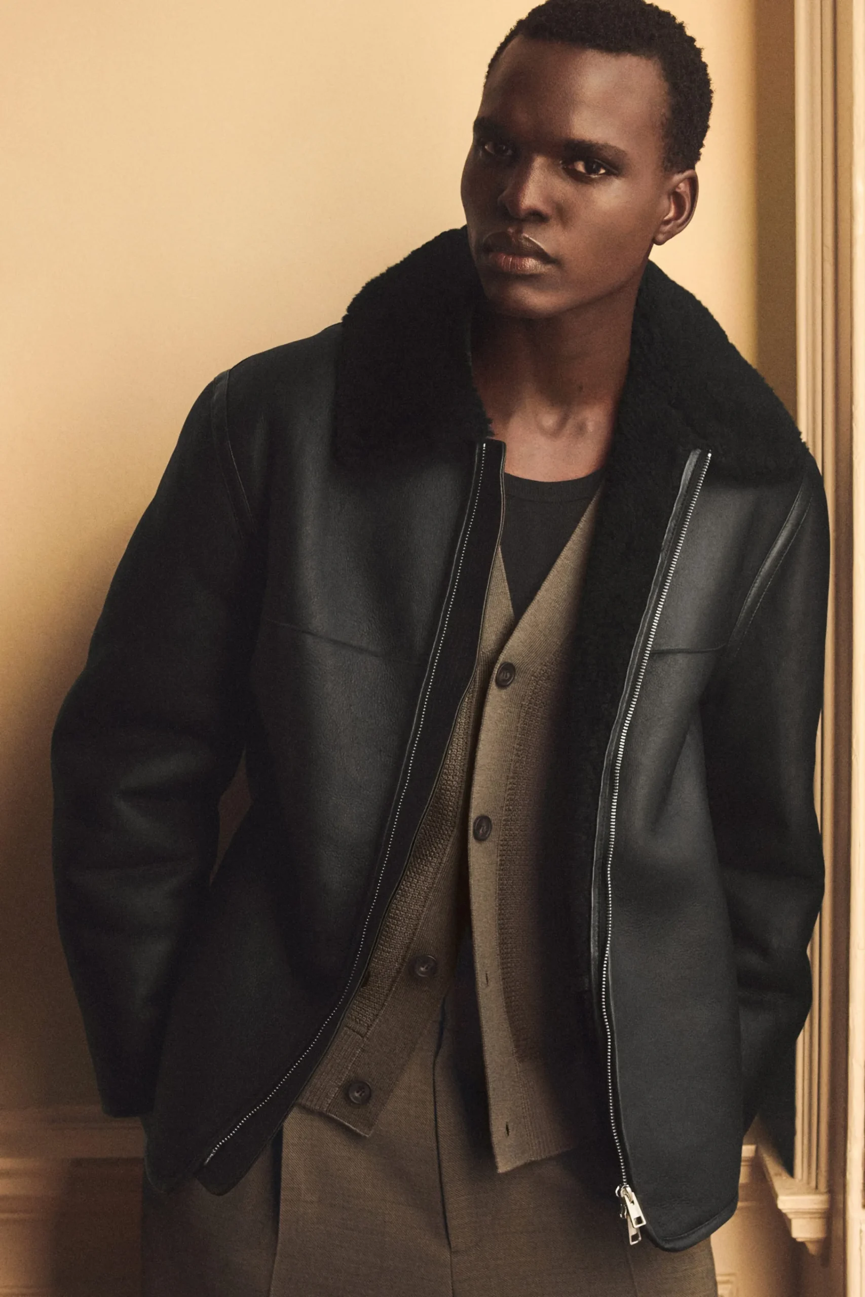 Herren COS Mäntel & Jacken*FLIEGERJACKE AUS SHEARLING