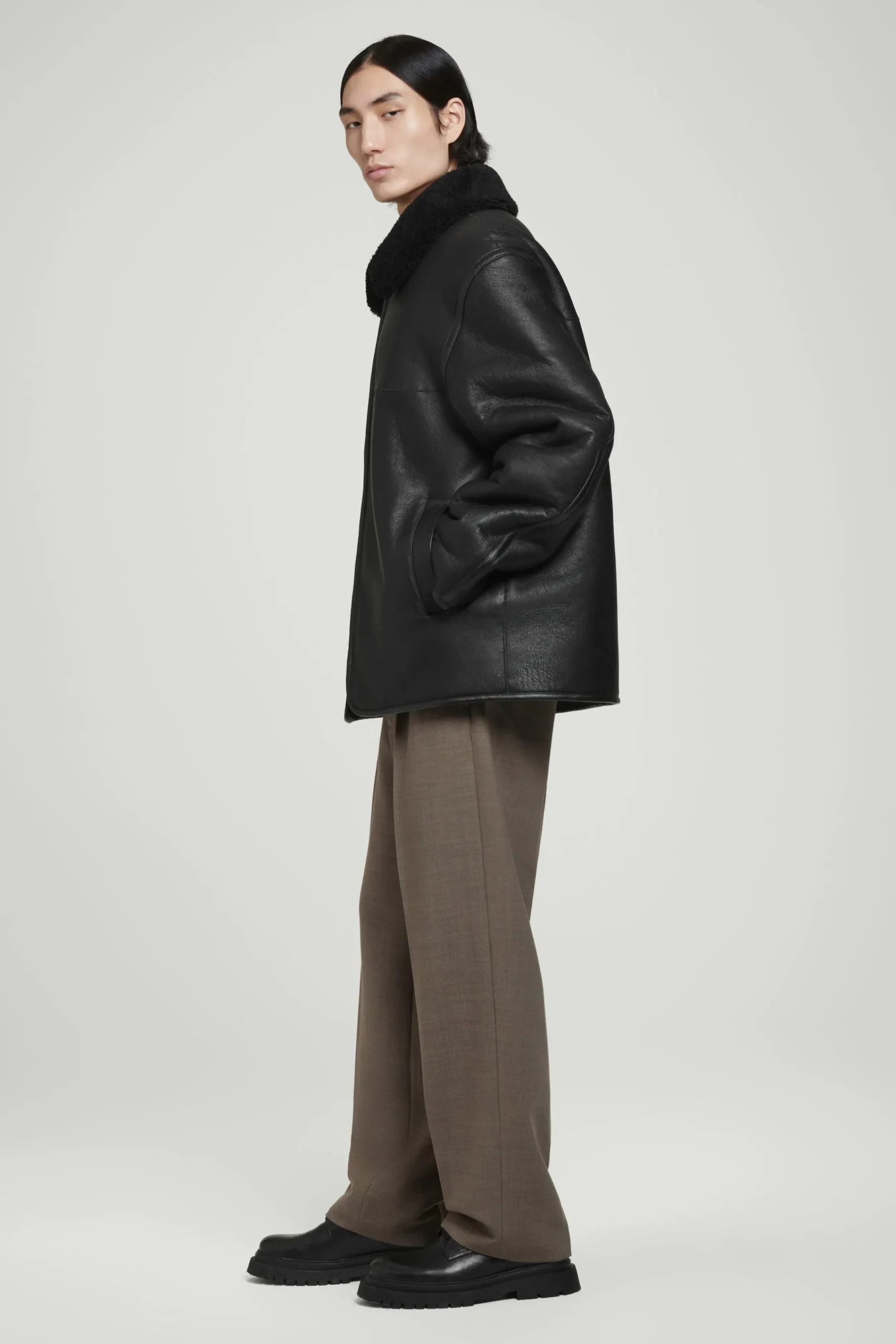 Herren COS Mäntel & Jacken*FLIEGERJACKE AUS SHEARLING