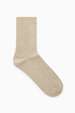 Damen COS Socken*GERIPPTE SOCKEN AUS LUREX