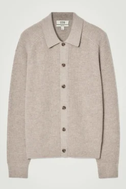 Herren COS Strickjacken | Strickmode*GERIPPTE STRICKJACKE AUS WOLLE UND KASCHMIR