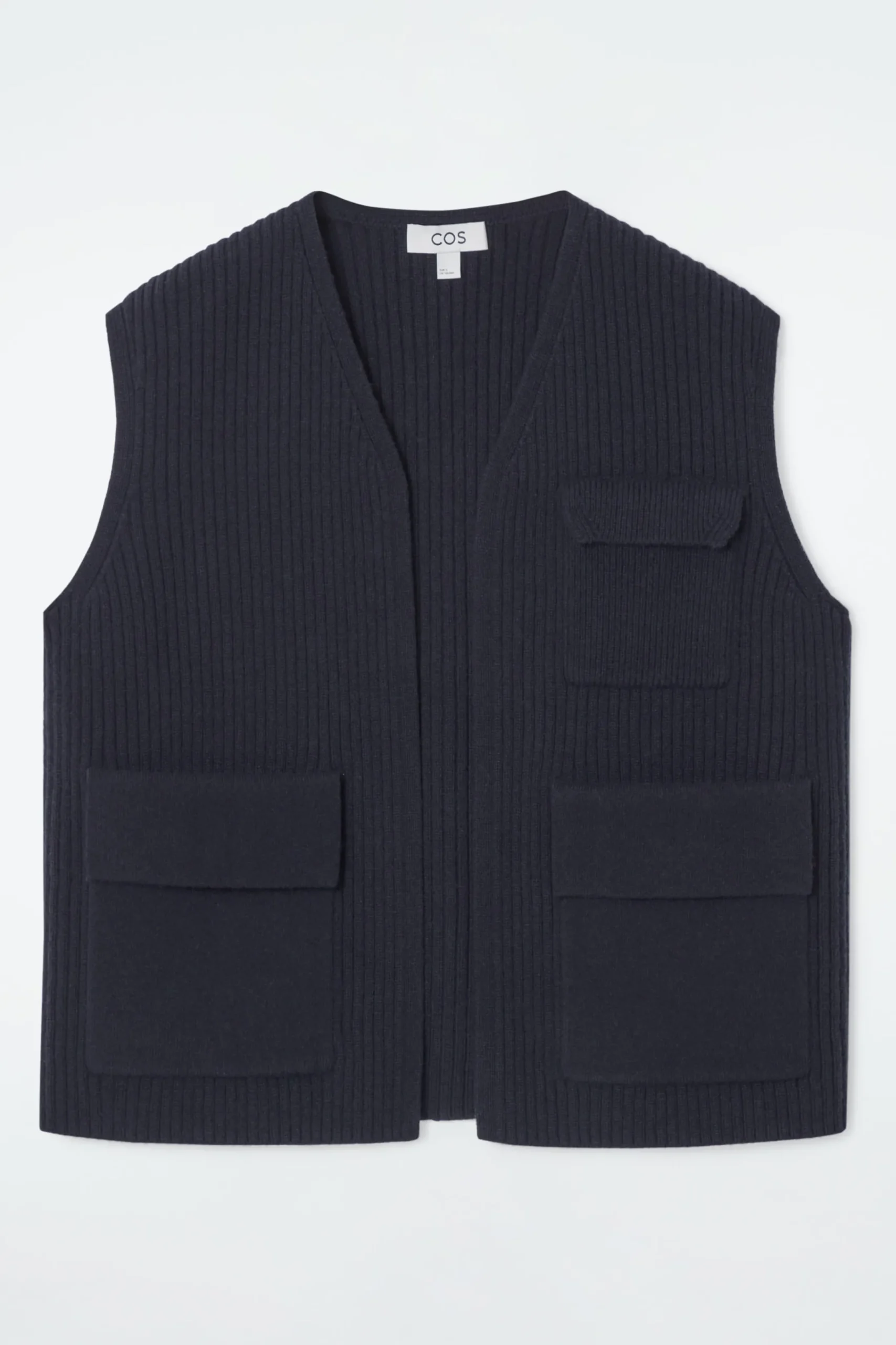 Damen COS Strickmode*GERIPPTE UTILITY-WESTE AUS MERINOWOLLE