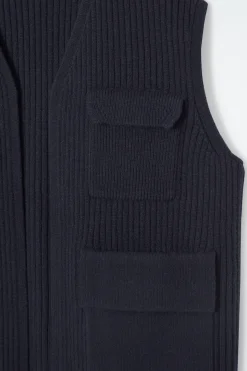 Damen COS Strickmode*GERIPPTE UTILITY-WESTE AUS MERINOWOLLE