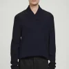 Herren COS Pullover | Strickmode*GERIPPTER PULLOVER AUS MERINOWOLLE MIT SCHALKRAGEN