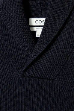 Herren COS Pullover | Strickmode*GERIPPTER PULLOVER AUS MERINOWOLLE MIT SCHALKRAGEN