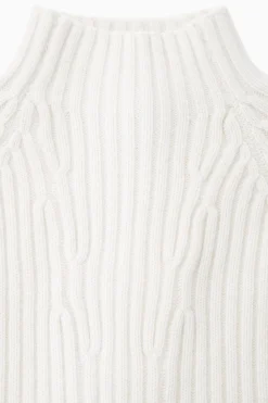 Damen COS Kaschmir | Strickmode*GERIPPTER ROLLKRAGENPULLOVER AUS KASCHMIR