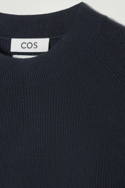 Herren COS Pullover | Strickmode*GERIPPTER STRICKPULLOVER AUS BAUMWOLLE