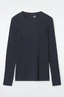 Damen COS Oberteile*GERIPPTES LANGARMSHIRT AUS JERSEY