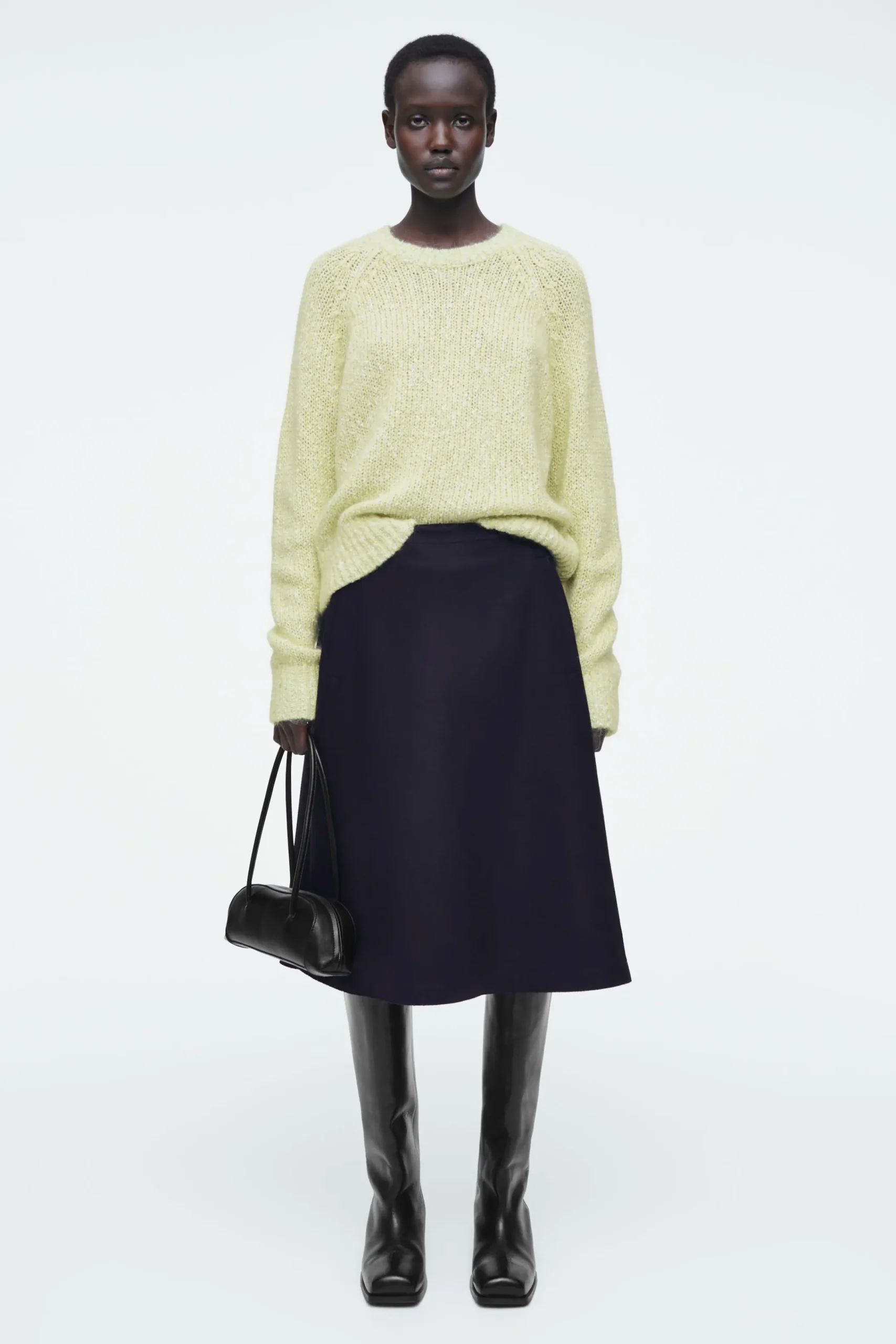 Damen COS Strickmode*GESPRENKELTER PULLOVER AUS MOHAIR-MIX