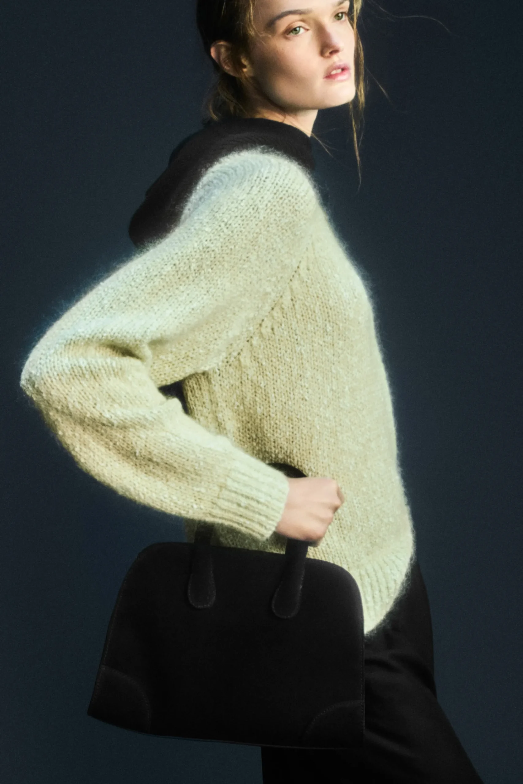 Damen COS Strickmode*GESPRENKELTER PULLOVER AUS MOHAIR-MIX