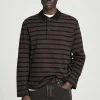 Herren COS Poloshirts*GESTREIFTES LANGÄRMLIGES POLOSHIRT