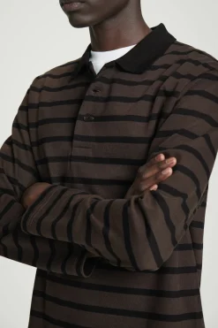 Herren COS Poloshirts*GESTREIFTES LANGÄRMLIGES POLOSHIRT