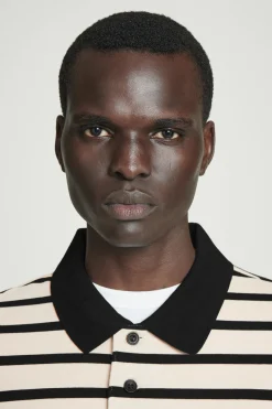 Herren COS Poloshirts*GESTREIFTES LANGÄRMLIGES POLOSHIRT
