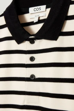 Herren COS Poloshirts*GESTREIFTES LANGÄRMLIGES POLOSHIRT