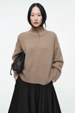 Damen COS Strickmode | Kaschmir*GROBSTRICKPULLOVER AUS KASCHMIR MIT ROLLKRAGEN