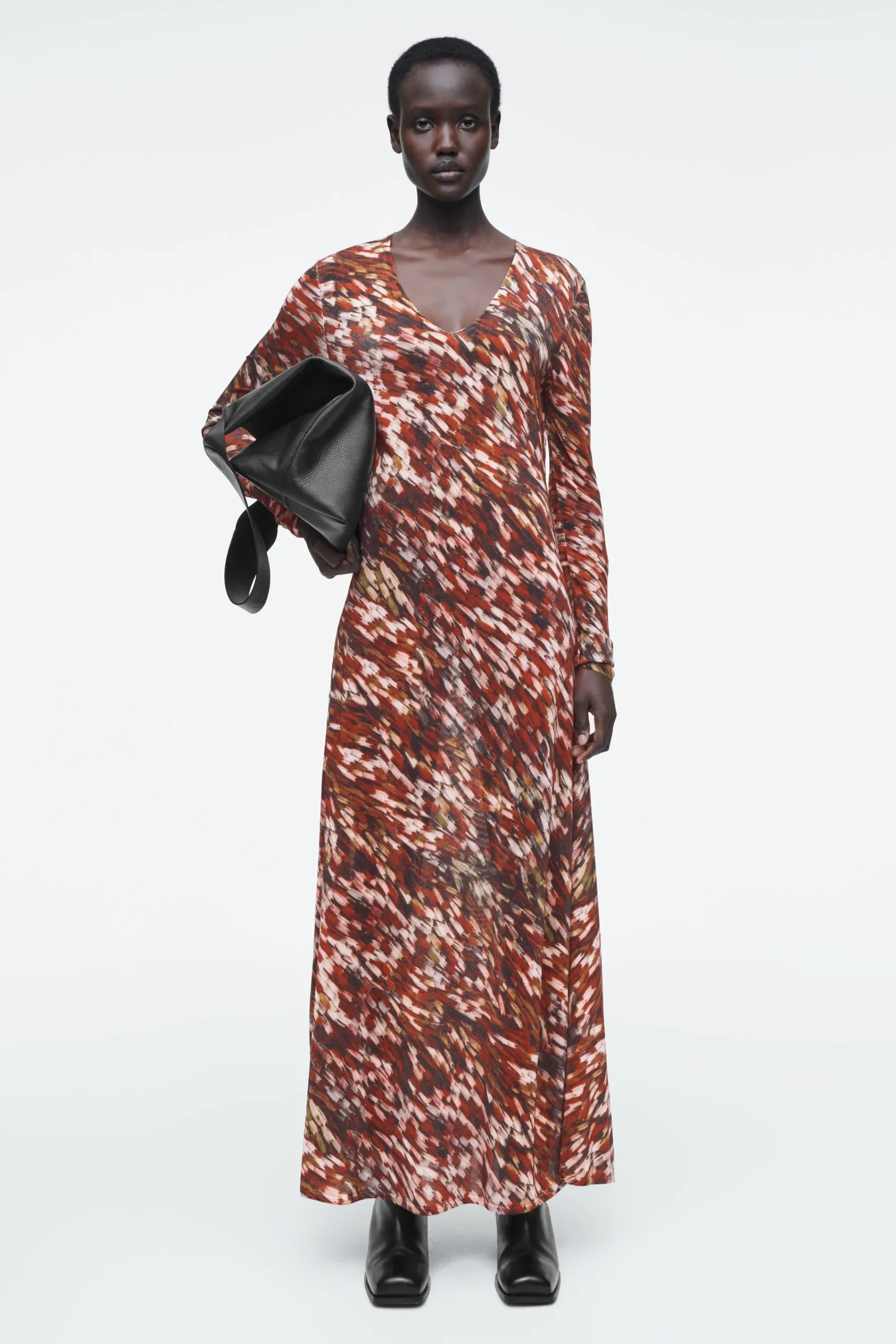 Damen COS Kleider | Strickmode*HALBTRANSPARENTES GESTRICKTES MAXIKLEID MIT PRINT