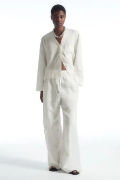 Damen COS Hosen*HOSE AUS LEINEN MIT WEITEM BEIN UND KORDELZUGBUND