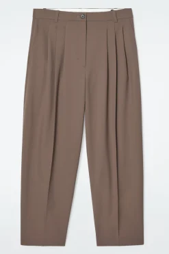 Damen COS Hosen*HOSE AUS WOLL-MIX MIT BARREL-BEIN UND FALTEN