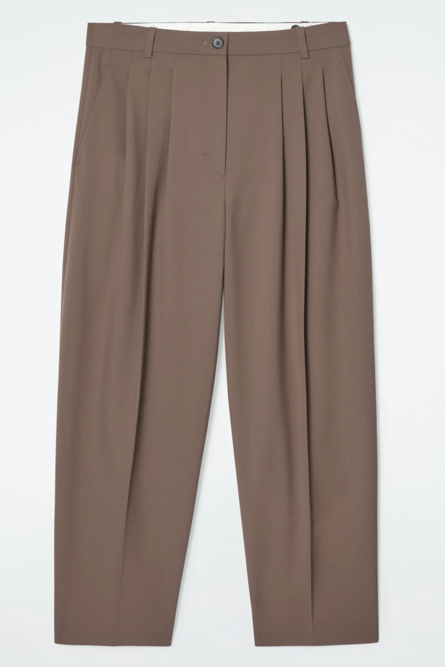 Damen COS Hosen*HOSE AUS WOLL-MIX MIT BARREL-BEIN UND FALTEN