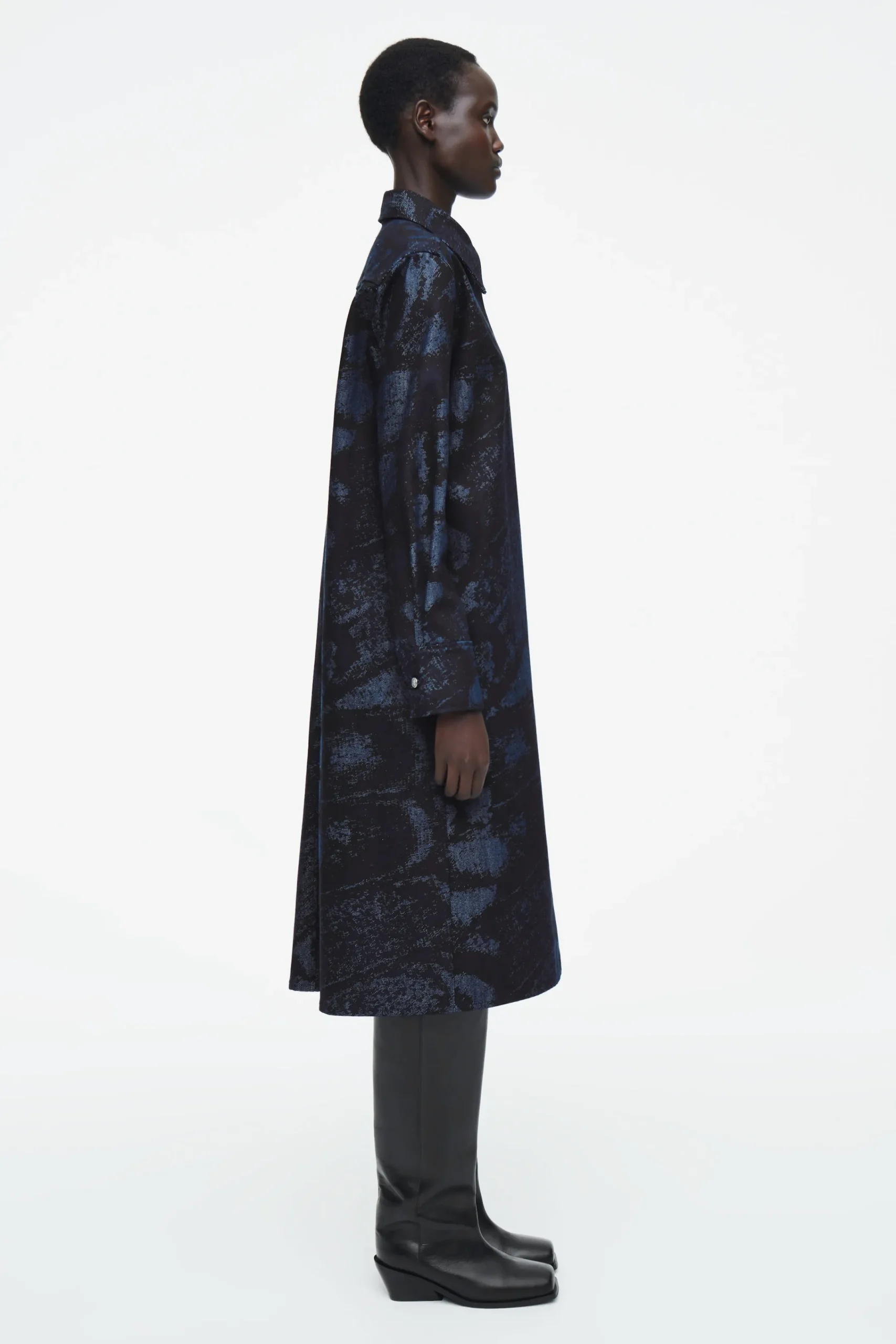 Damen COS Kleider*JACQUARD-HEMDKLEID AUS DENIM