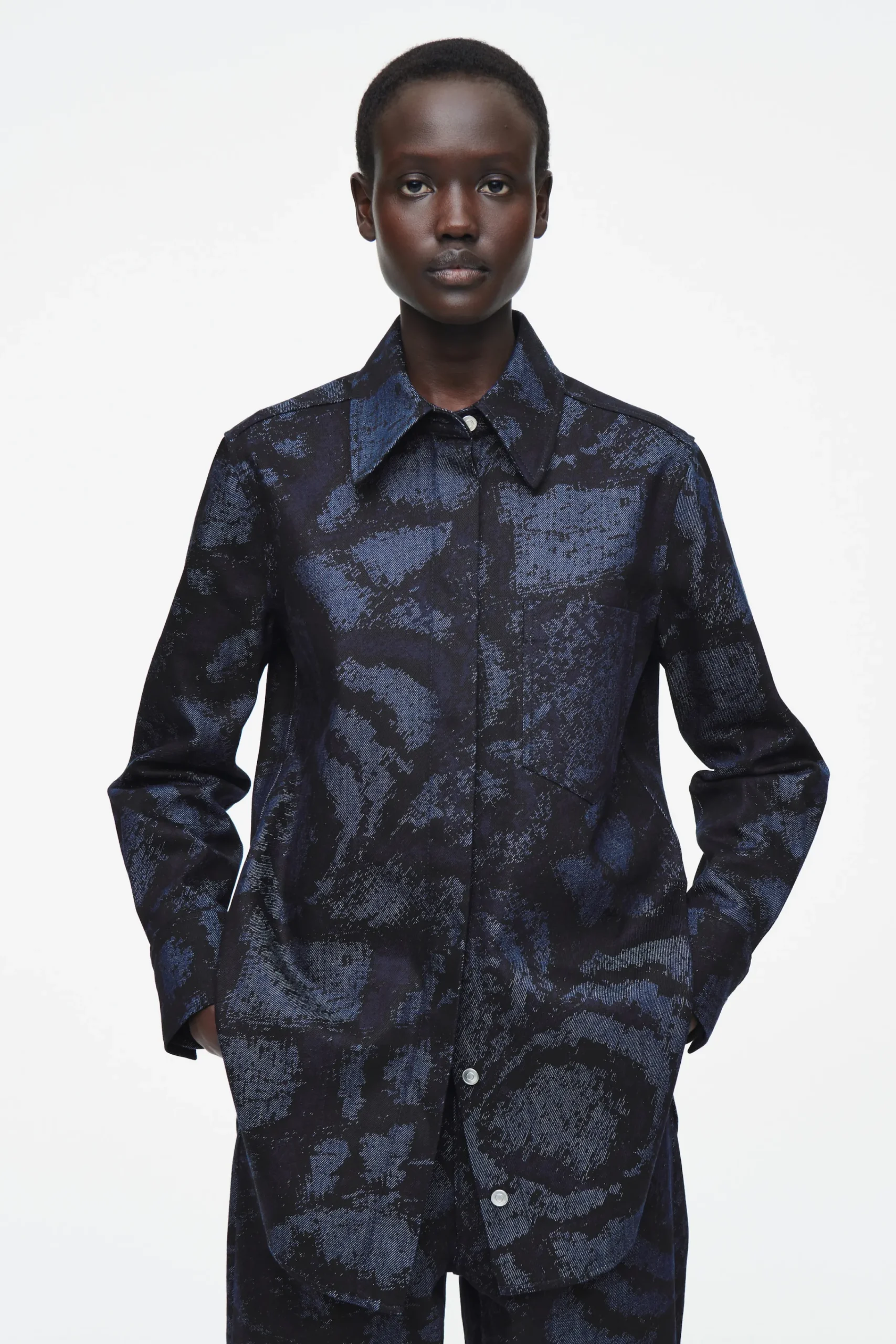 Damen COS Hemden & Blusen | Oberteile*JACQUARD-JEANSHEMD MIT NORMALER PASSFORM