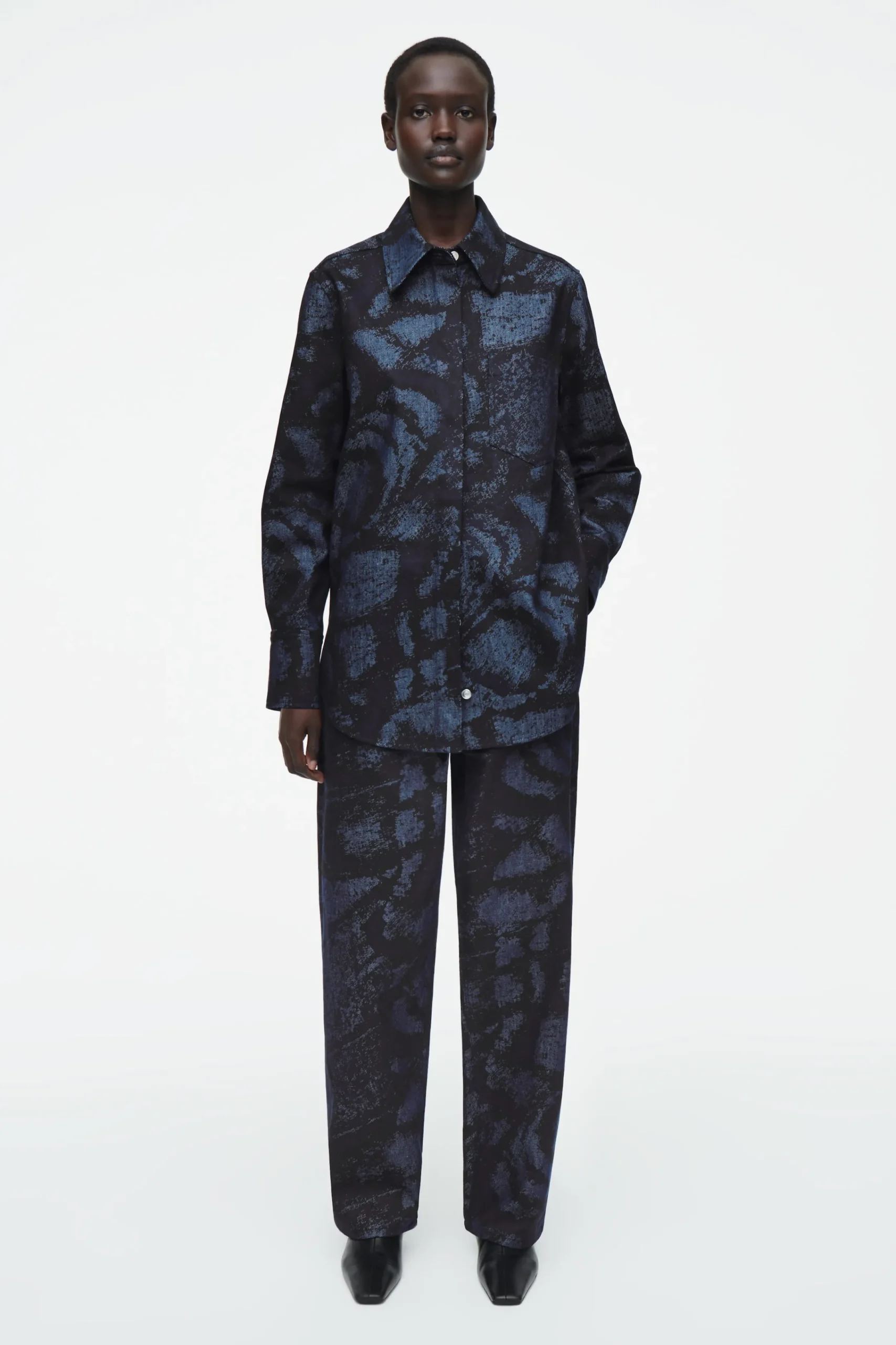 Damen COS Hemden & Blusen | Oberteile*JACQUARD-JEANSHEMD MIT NORMALER PASSFORM
