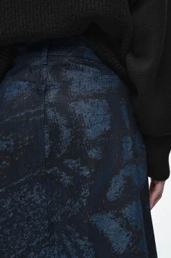 Damen COS Röcke*JACQUARD-MIDIROCK AUS DENIM IN A-LINIE