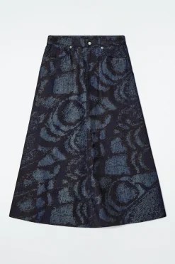 Damen COS Röcke*JACQUARD-MIDIROCK AUS DENIM IN A-LINIE