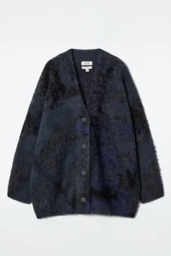 Damen COS Strickmode*JACQUARD-STRICKJACKE AUS ALPAKA-MIX