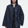 Damen COS Mäntel & Jacken*JEANSJACKE AUS JACQUARD MIT HAHNENTRITTMUSTER