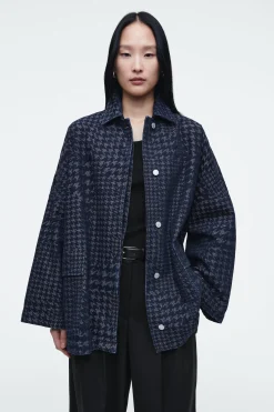 Damen COS Mäntel & Jacken*JEANSJACKE AUS JACQUARD MIT HAHNENTRITTMUSTER