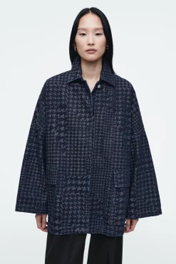 Damen COS Mäntel & Jacken*JEANSJACKE AUS JACQUARD MIT HAHNENTRITTMUSTER