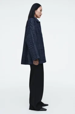 Damen COS Mäntel & Jacken*JEANSJACKE AUS JACQUARD MIT HAHNENTRITTMUSTER