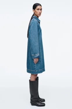 Damen COS Kleider*JEANSKLEID MIT KURZEM REISSVERSCHLUSS