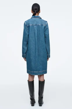 Damen COS Kleider*JEANSKLEID MIT KURZEM REISSVERSCHLUSS