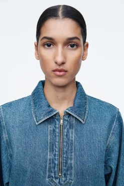 Damen COS Kleider*JEANSKLEID MIT KURZEM REISSVERSCHLUSS