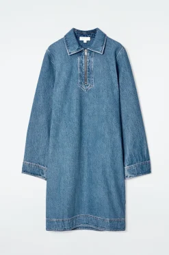 Damen COS Kleider*JEANSKLEID MIT KURZEM REISSVERSCHLUSS