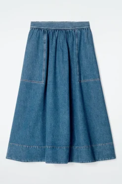 Damen COS Röcke*JEANSROCK IN MIDILÄNGE MIT ELASTISCHEM BUND
