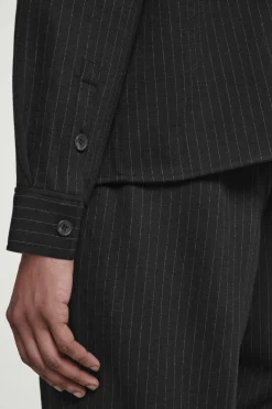 Herren COS Hemden*JERSEYHEMD AUS WOLL-MIX MIT NADELSTREIFEN