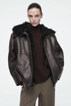 Damen COS Mäntel & Jacken*KAPUZENJACKE AUS NAPPALEDER MIT SHEARLING-FUTTER